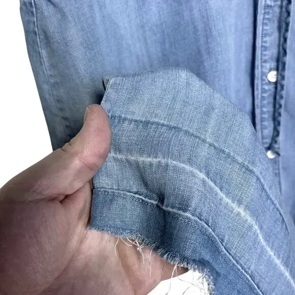 ANTHROPOLOGIE CLOTH & STONE Women’s Vintage Lightwash Chambray Dress - Picture 4 of 5